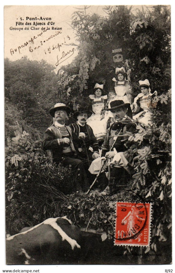 CPA 29 - PONT-AVEN (Fin.) - 5. Fête Des Ajoncs D'Or. Groupe Du Char De La Reine - Pont Aven