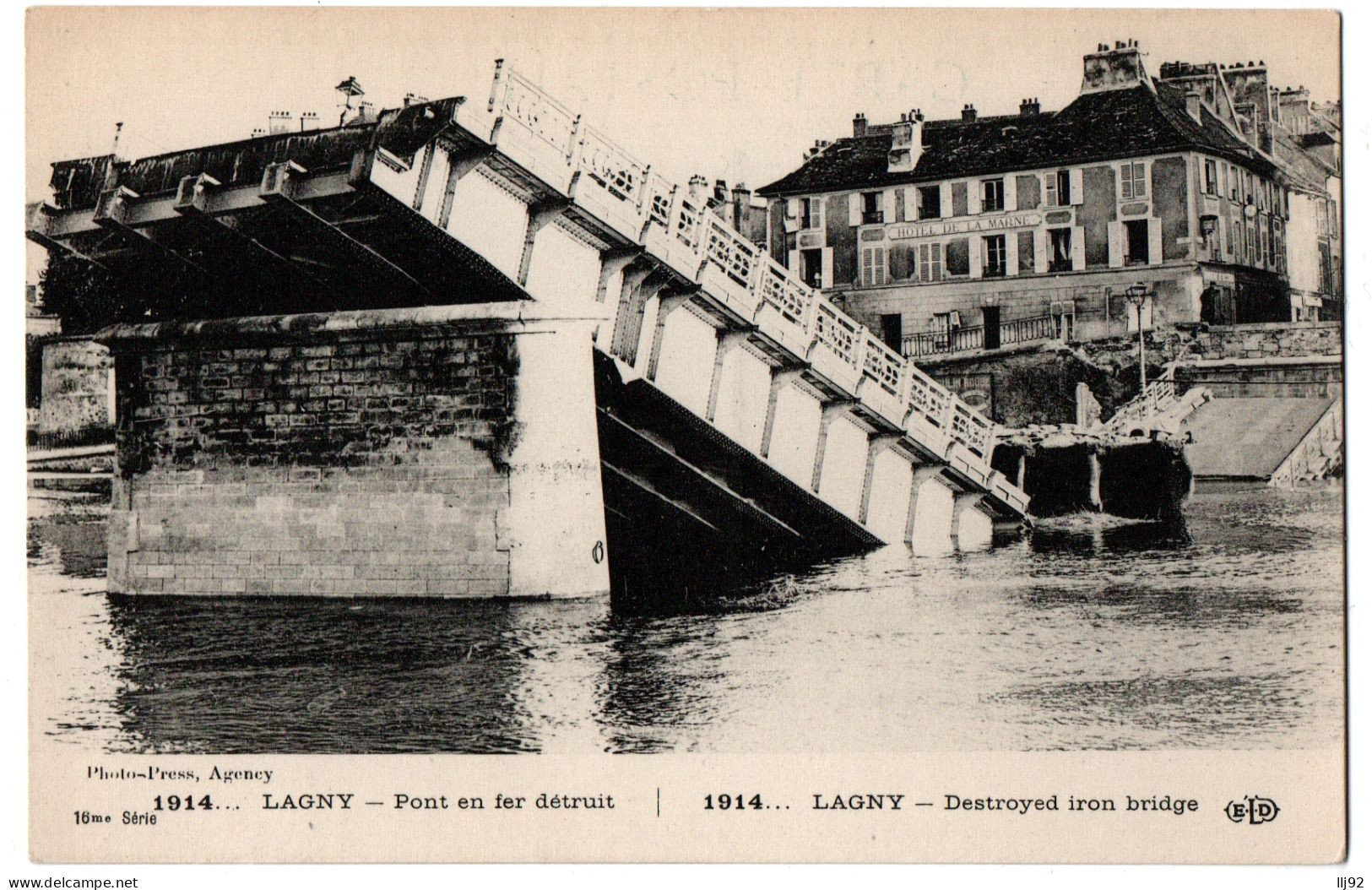 CPA 77 - LAGNY (Seine Et Marne) - 1914... Pont En Fer Détruit - ELD - Lagny Sur Marne