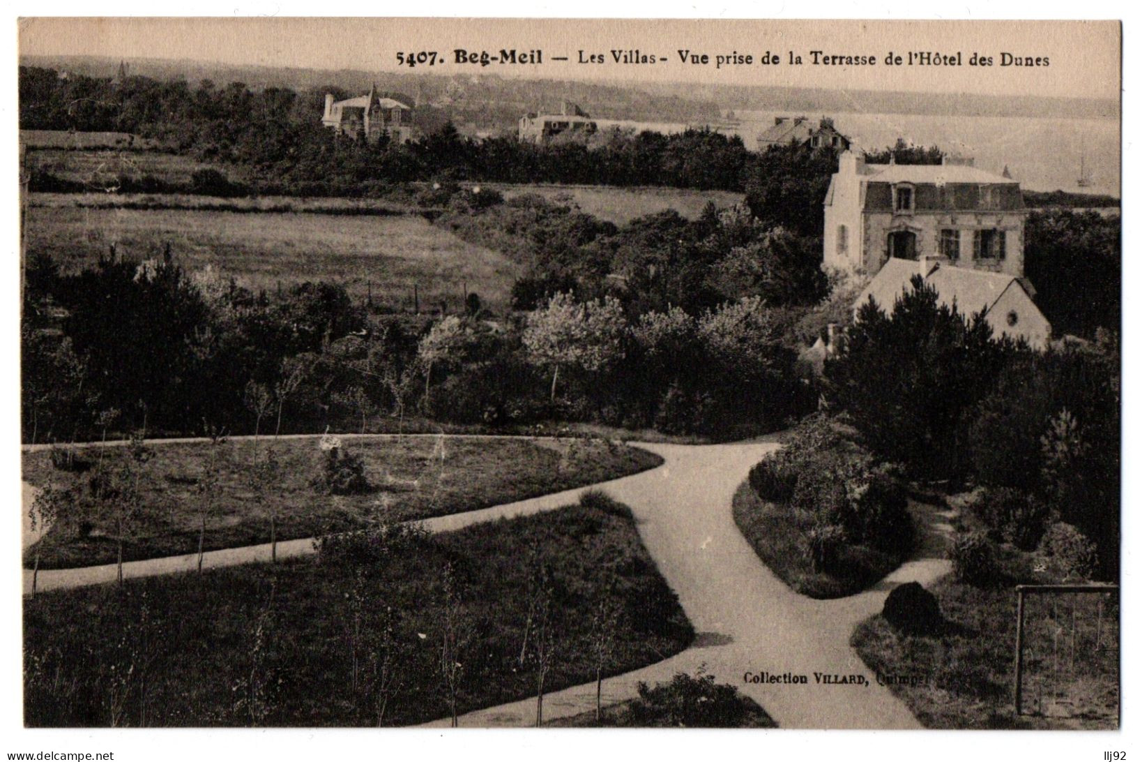 CPA 29 - BEG-MEIL (Finistère). Les Villas, Vue Prise De Terrasse Hôtel Des Dunes - Beg Meil