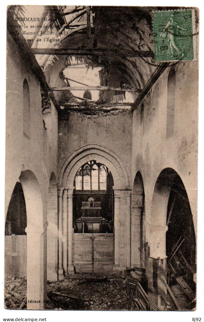 CPA 51 - DORMANS (Marne) - Intérieur De L'Eglise En 1918 - Dormans