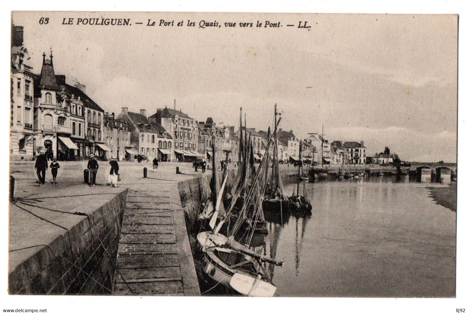 CPA 44 - LE POULIGUEN (Loire Atl.) - 63. Le Port Et Les Quais, Vue Vers Le Pont - Le Pouliguen