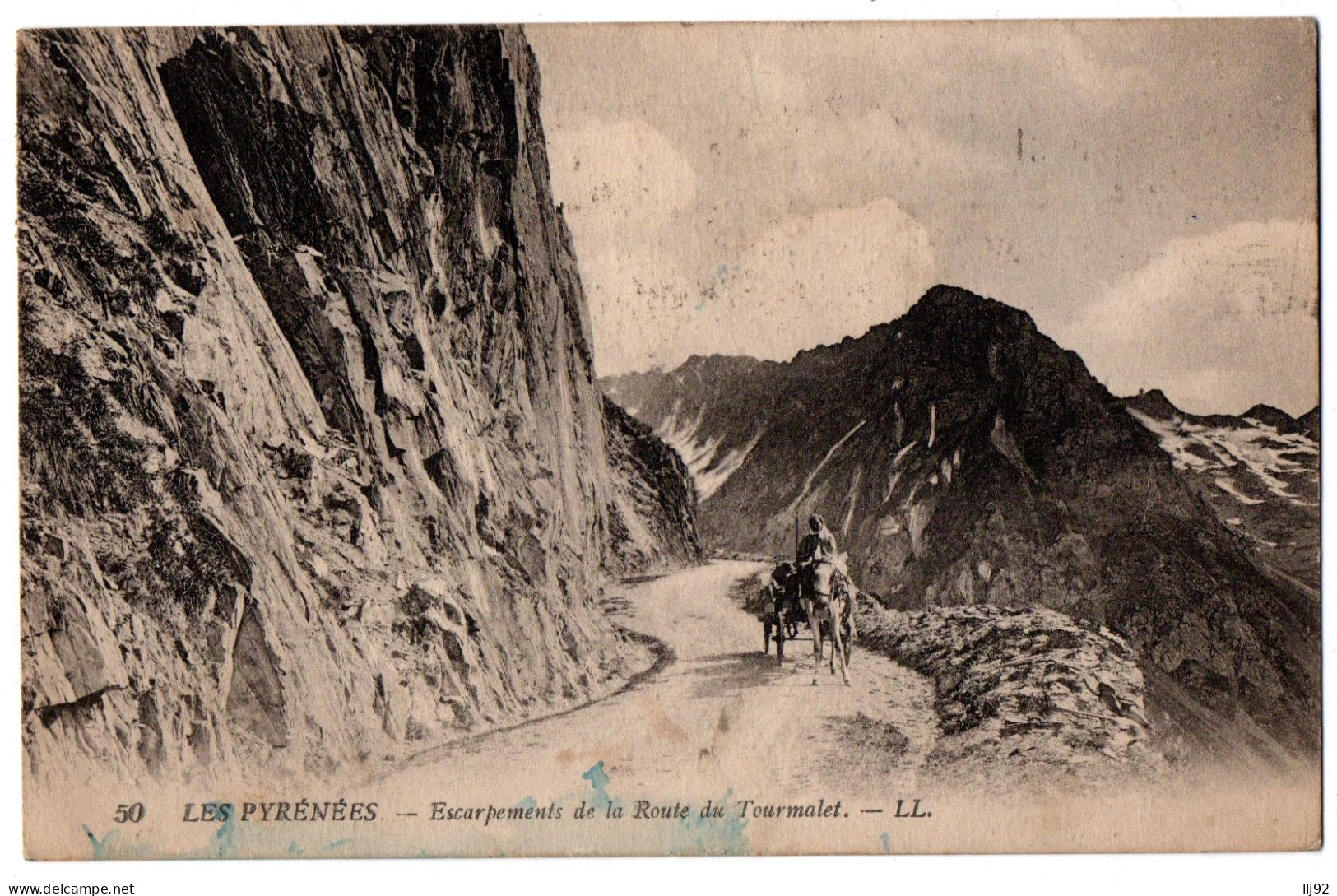 CPA 65 (Hautes Pyrénées) - 50. Escarpements De La Route Du Tourmalet (attelage) - Autres & Non Classés