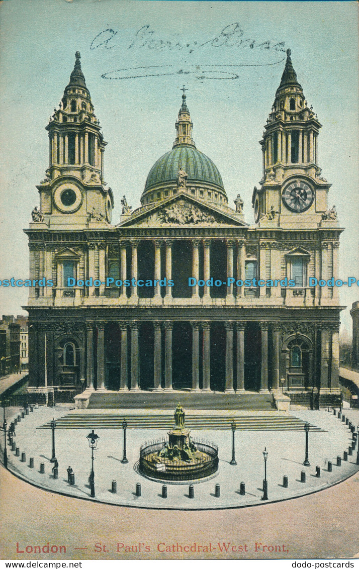 R000164 London. St. Pauls Cathedral. West Front. E. F. A. 1904 - Autres & Non Classés