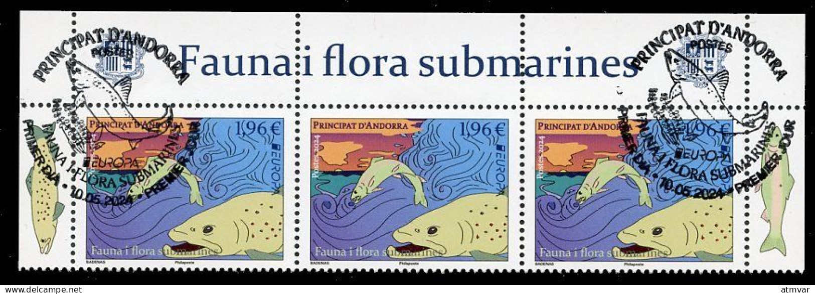 ANDORRA Postes (2024) EUROPA Fauna I Flora Submarines, Truite, Arc-en-ciel, Trucha, Salmo Trutta Fario, Trout, Forelle - Unused Stamps