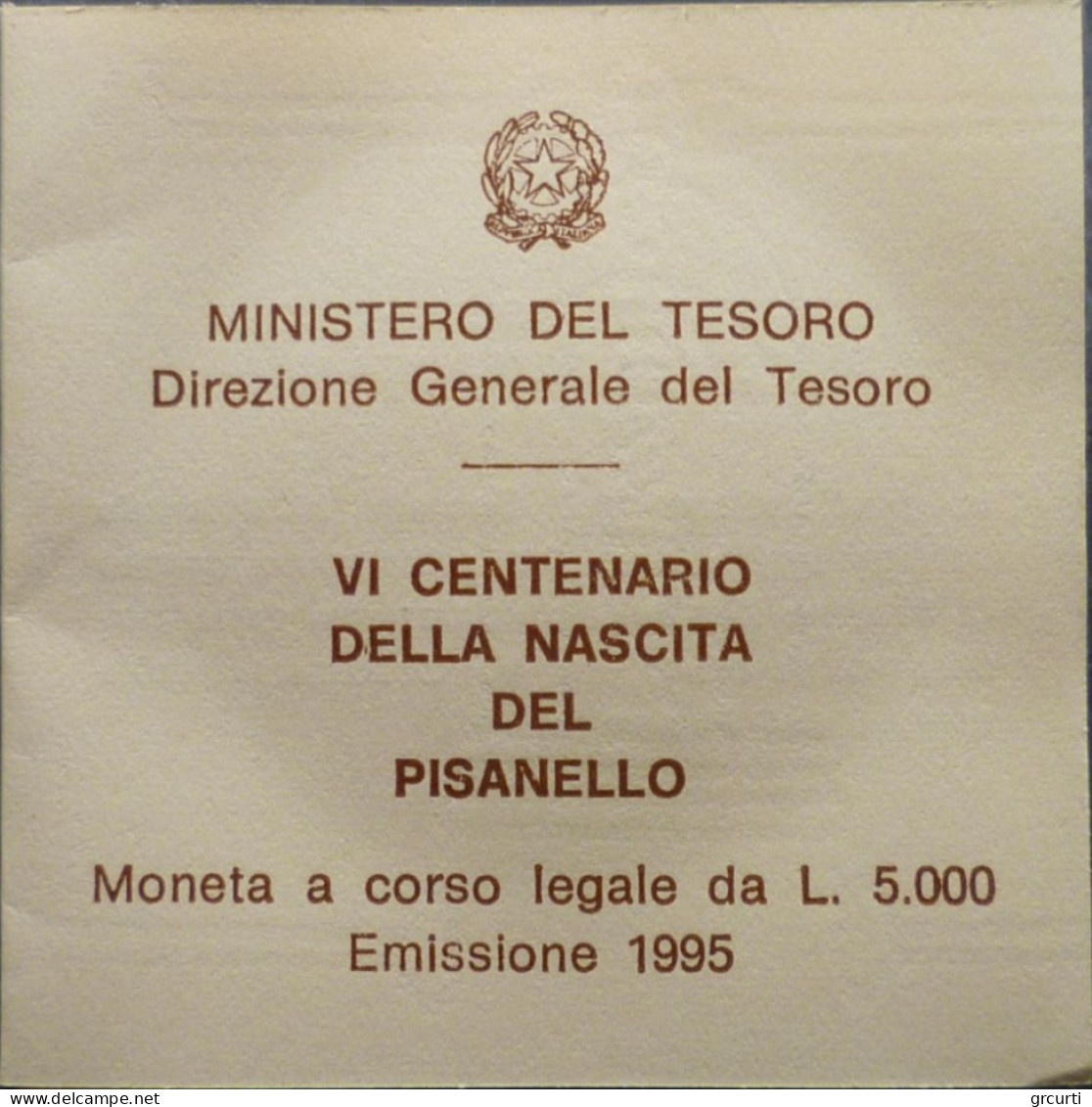 Italia - 5000 Lire 1995 - 600° Nascita Del Pisanello - Gig# 466 - KM# 175 - 5 000 Lire