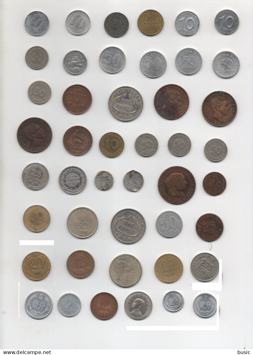 + VRAC DE 50 MONNAIES DONT ARGENT  + - Lots & Kiloware - Coins