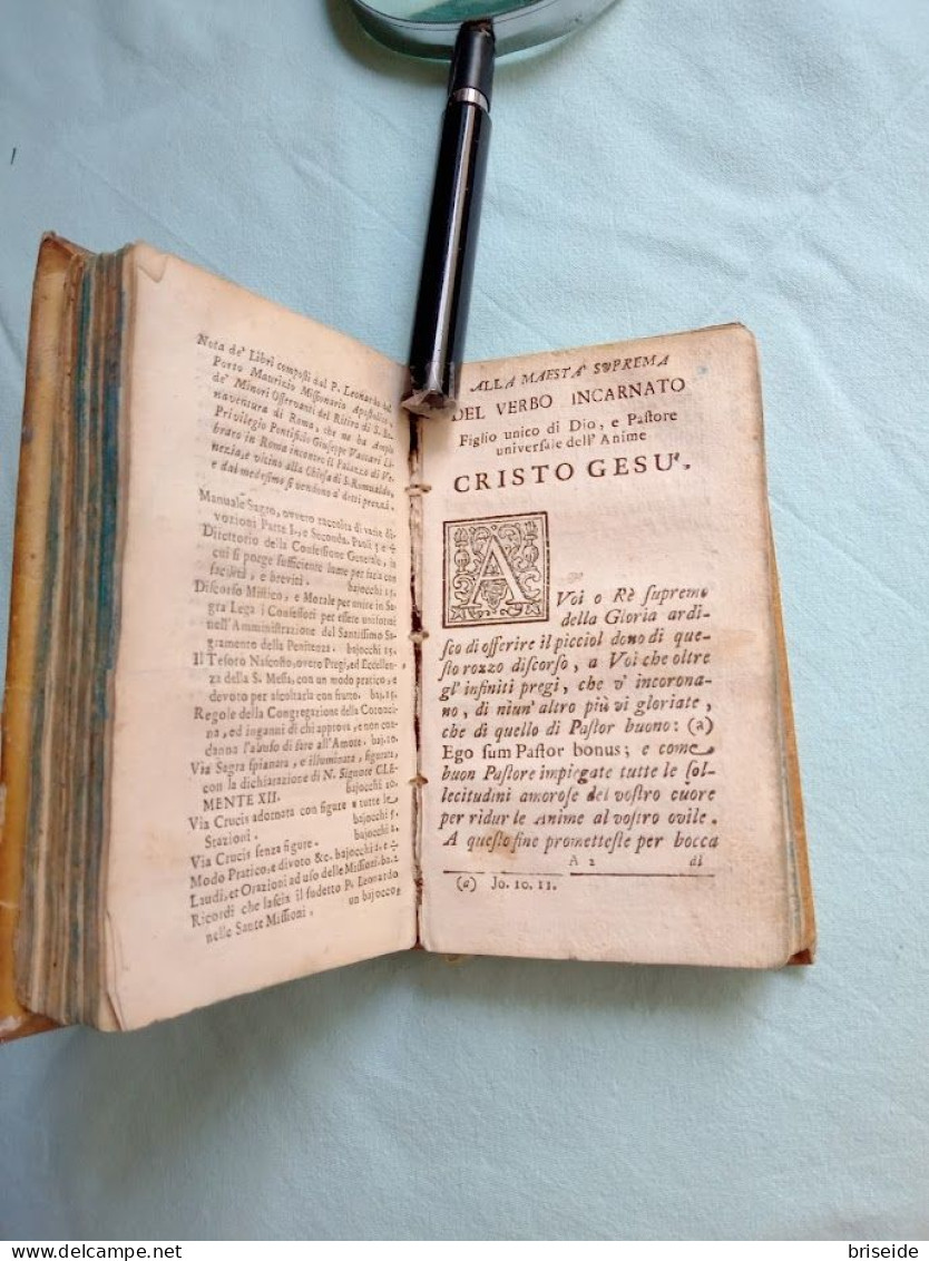 1739 DIRETTORIO DELLA CONFESSIONE GENERALE DI P. LEONARDO PORTO MAURIZIO "SI VENDE A ROMA DA GIUSEPPE VACCARI LIBRARO" - Old Books