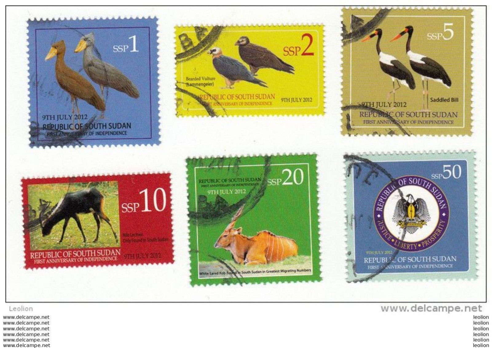 SOUTH SUDAN Full Set 2nd Issue Cancelled = Südsudan CTO Birds Wildlife Soudan Du Sud - Zuid-Soedan