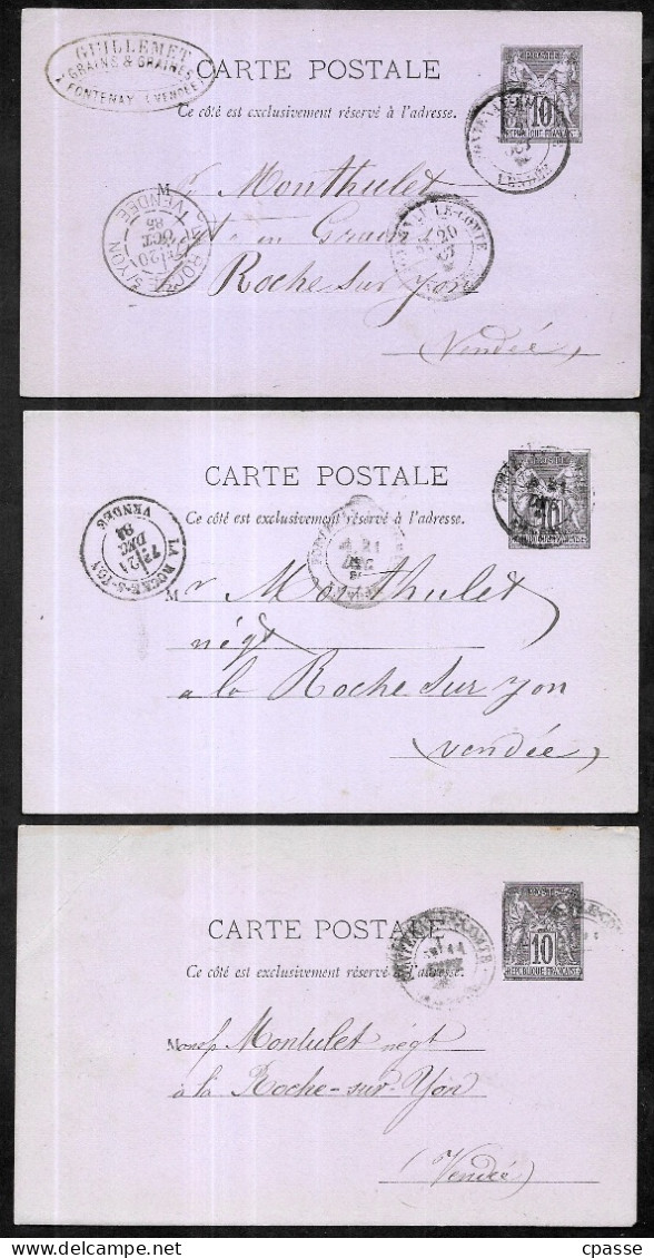 (Lot De 3) CPA (Entier Postal Commercial) GUILLEMET 85 FONTENAY-Le-COMTE à La Roche-sur-Yon Vendée * Agriculture Grains - Fontenay Le Comte
