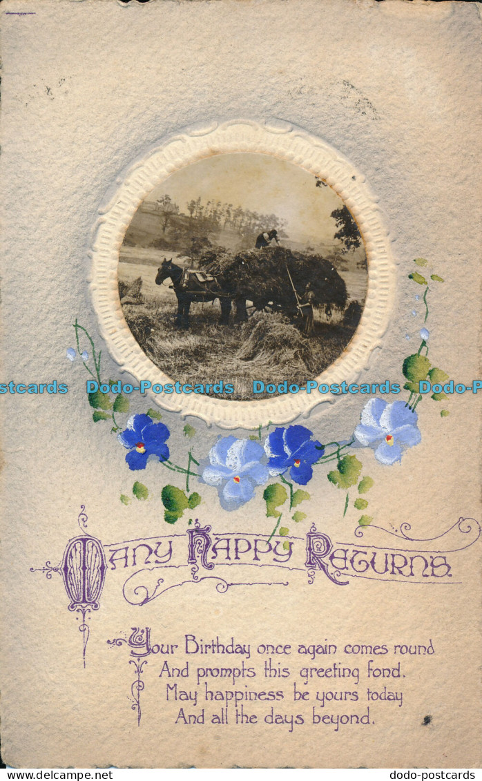 R000341 Greetings. Many Happy Returns. Horse. Valentine. 1912 - Monde