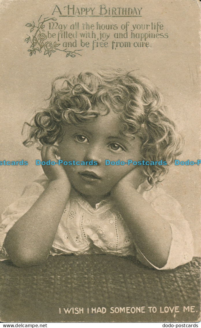 R000342 Greeting Postcard. A Happy Birthday. Little Girl. Alpha. 1915 - Monde