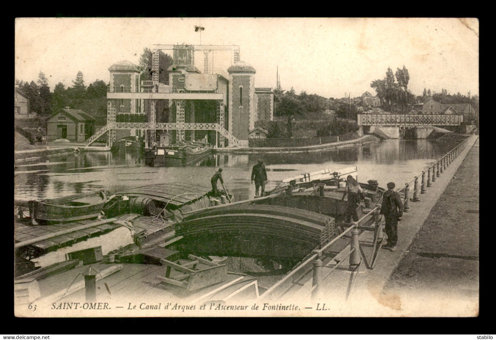 62 - SAINT-OMER -  LE CANAL D'ARQUES ET L'ASCENSEUR DES FONTINETTES - PENICHES - Saint Omer