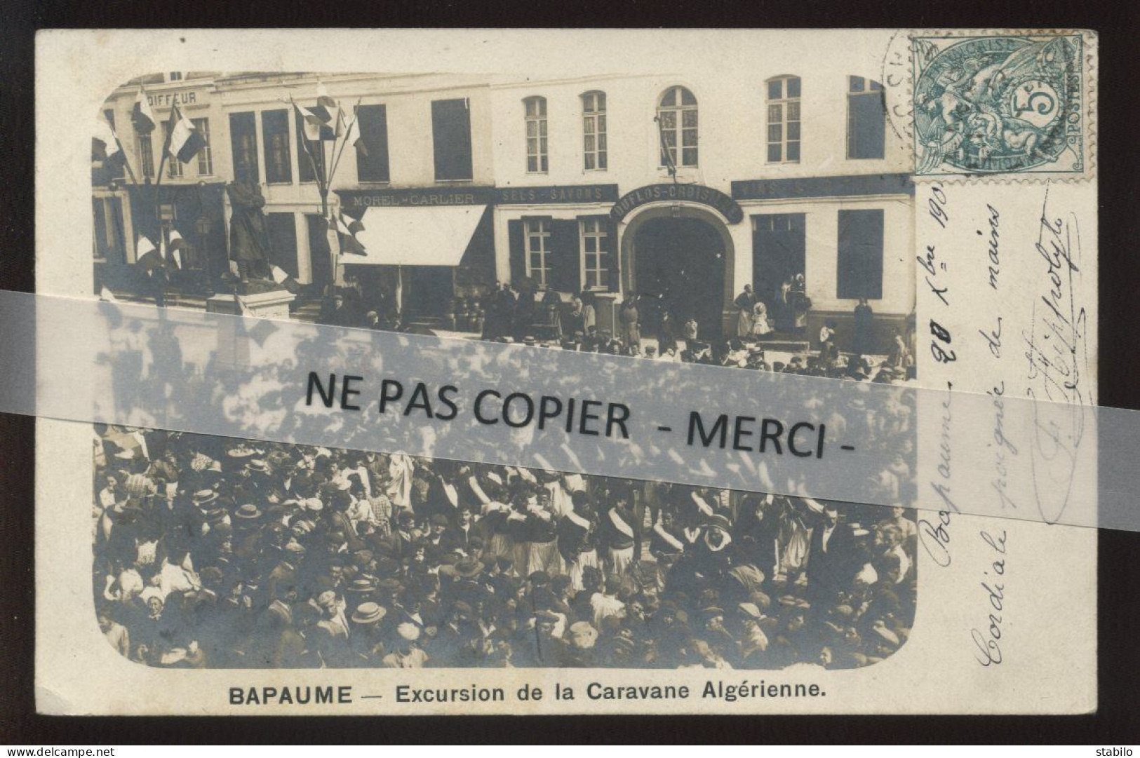 62 - BAPAUME - EXCURSION DE LA CARAVANE ALGERIENNE -  CARTE PHOTO ORIGINALE - Bapaume