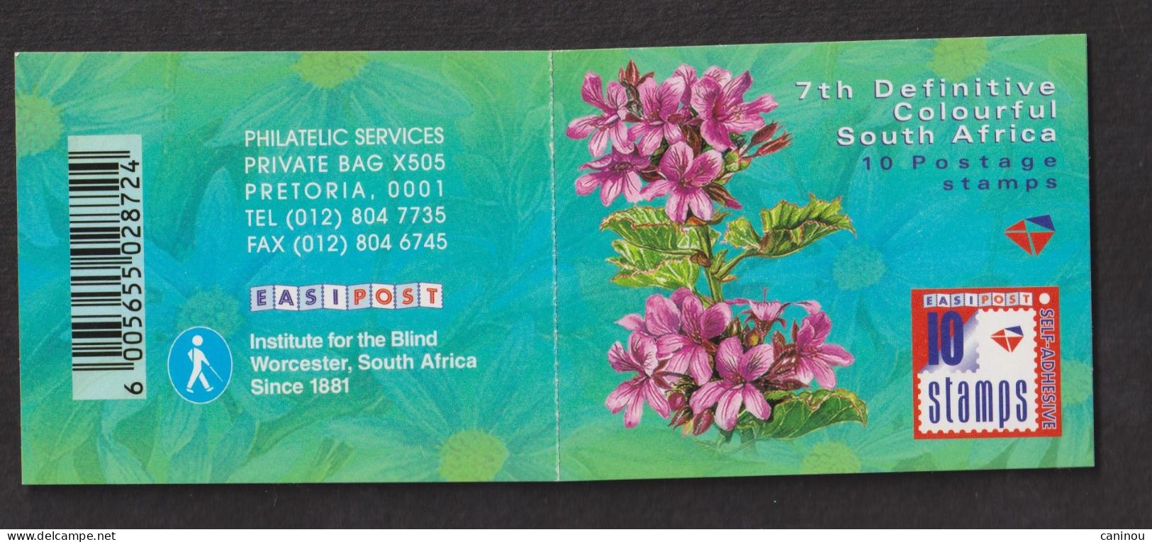 AFRIQUE DU SUD   Y & T CARNET C1127 AF  FLEURS INSTITUT POUR LES AVEUGLES 2000 NEUF - Carnets