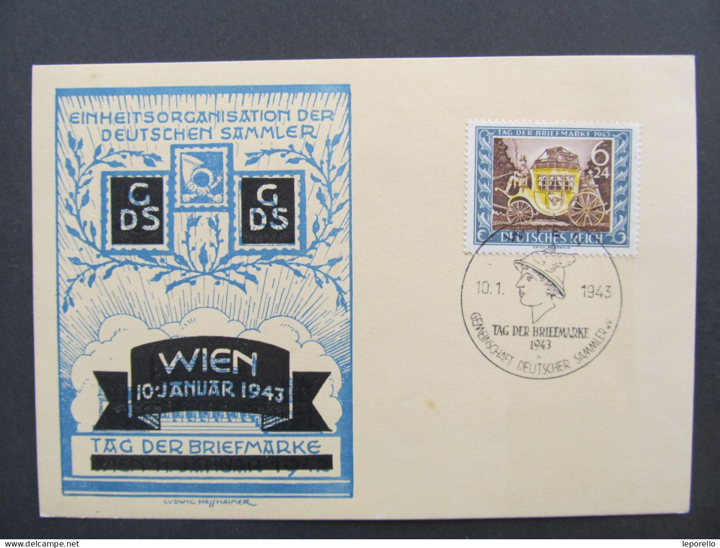 KARTE Deutsches ReichWien Tag Der Briefmarke 1943 // Aa0156 - Lettres & Documents
