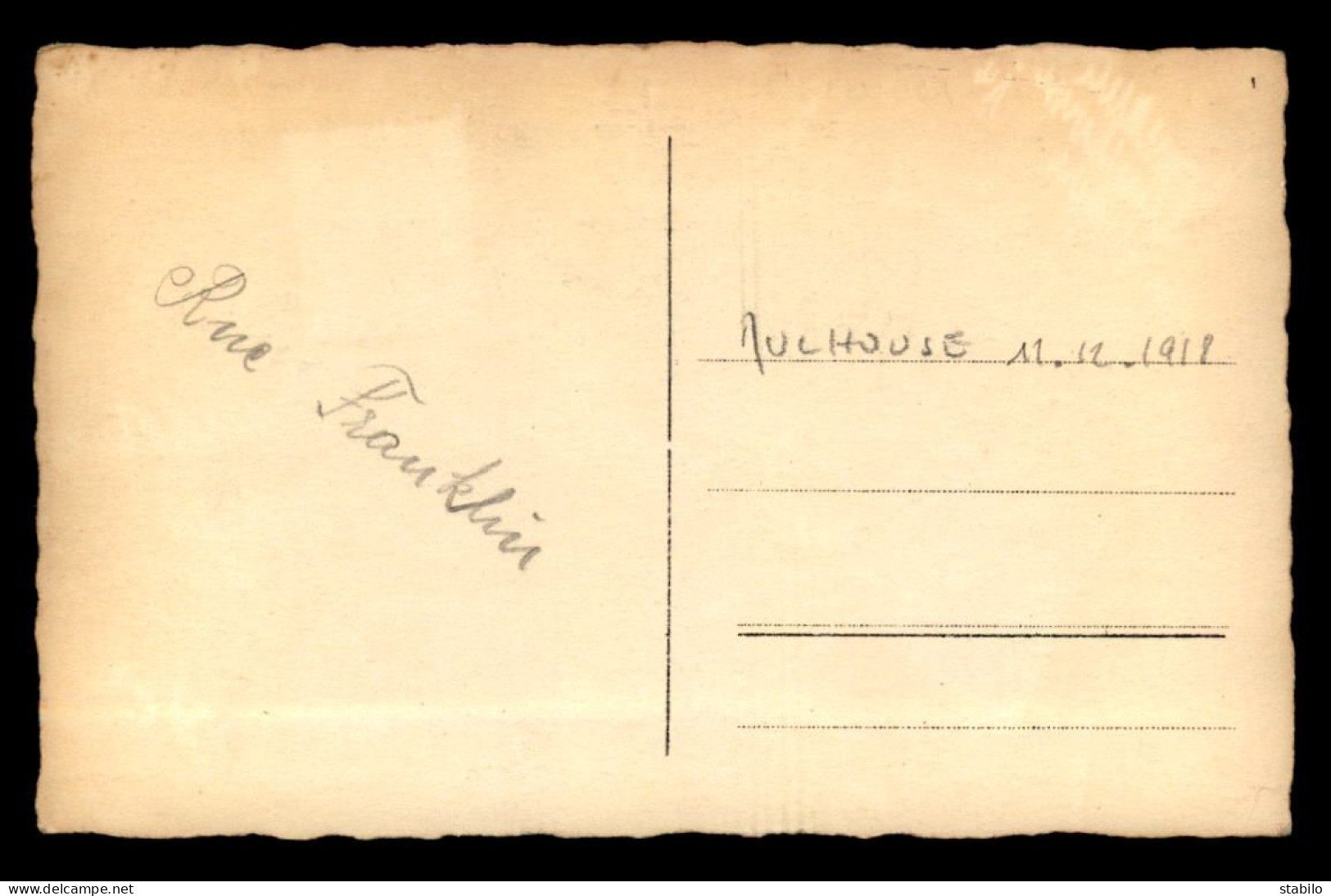 68 - MULHOUSE - RUE FRANKLIN - CEREMONIE DU 11 DECEMBRE 1918 - CARTE PHOTO ORIGINALE - Mulhouse