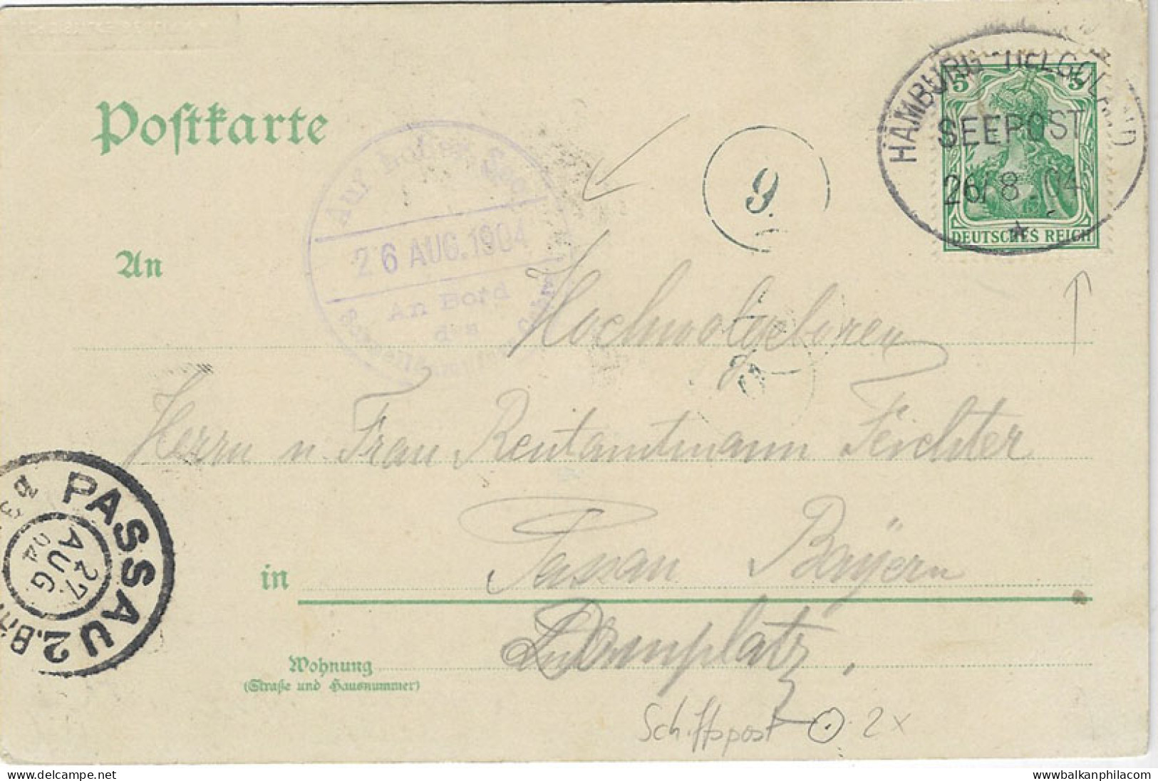 1904 Germany Heligoland Postcard To Passau - Autres & Non Classés
