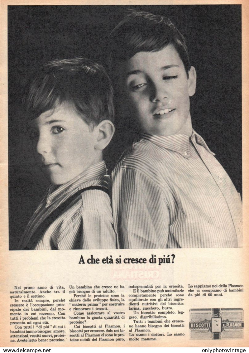 Biscotti Al Plasmon, Pubblicità Epoca 1965, Vintage Advertising - Publicités