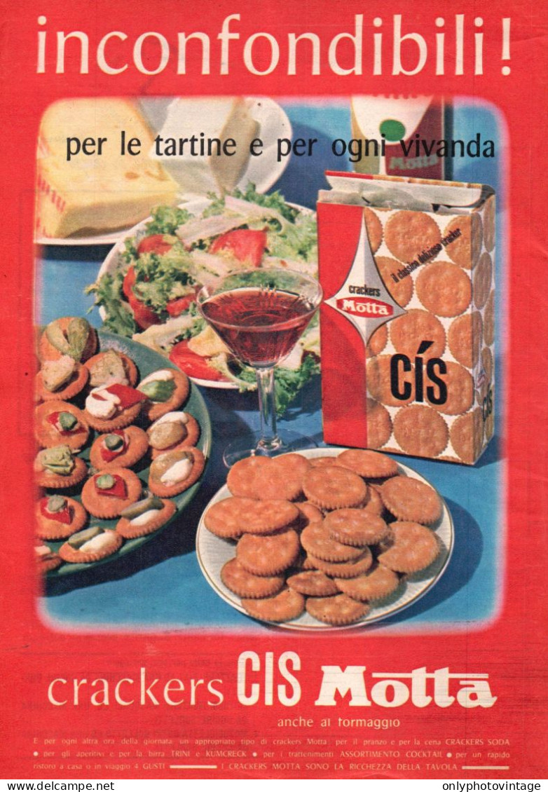 Crackers Cis Motta, Pubblicità Epoca 1965, Vintage Advertising - Werbung