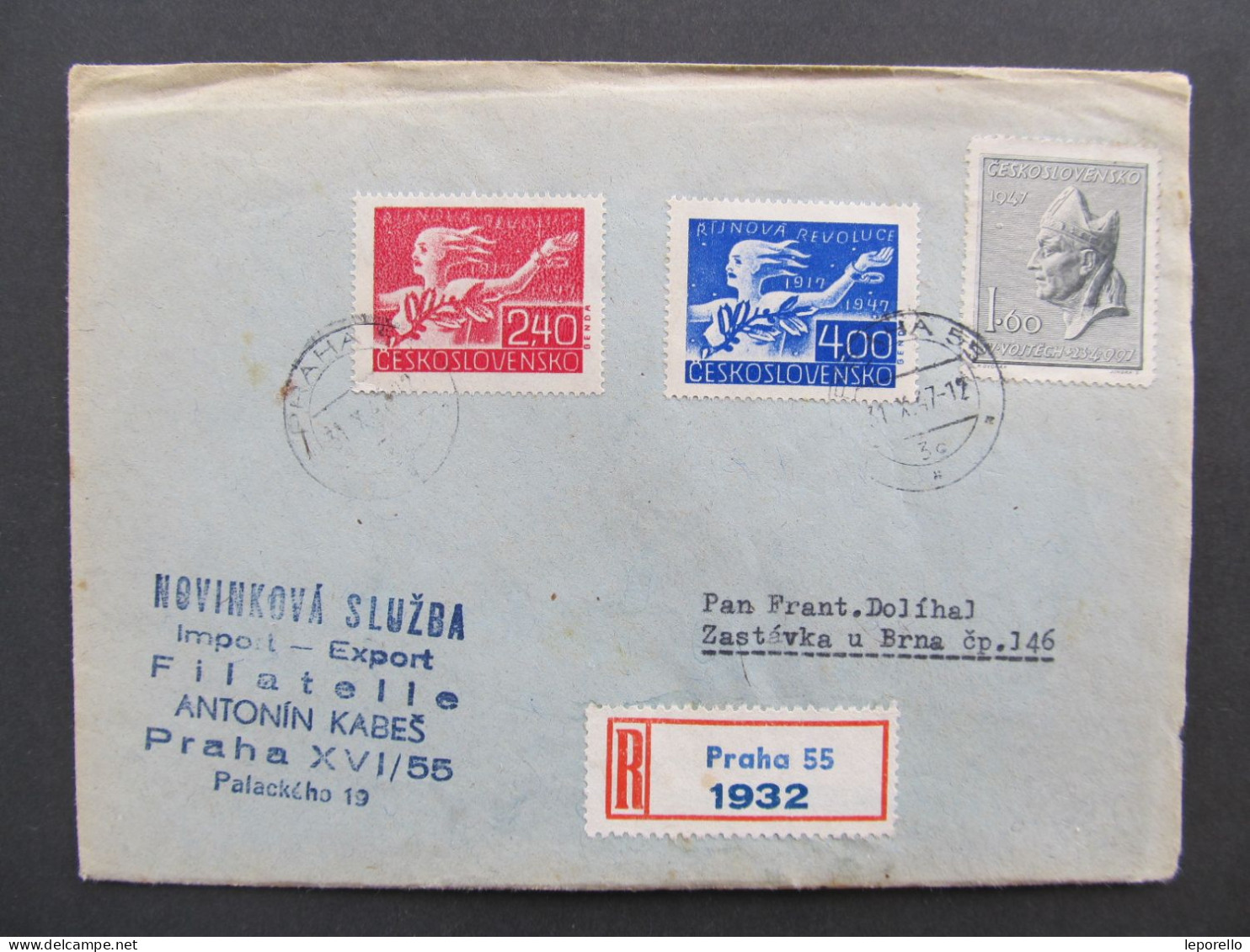 BRIEF Praha - Zastávka U Brna Sv. Vojtěch 1947 // Aa0172 - Covers & Documents