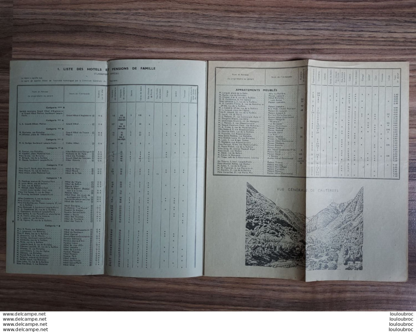 CAUTERETS  DEPLIANT TOURISTIQUE SAISON 1954 AVEC PLAN DE LA VILLE INSERE - Cuadernillos Turísticos