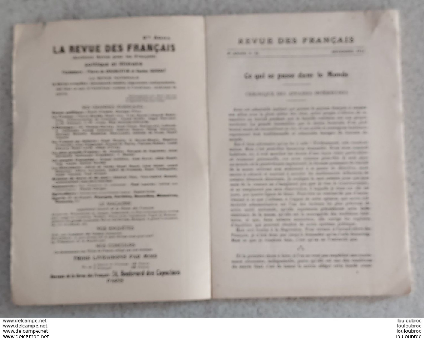 REVUE DES FRANCAIS 11/1914 LIVRET DE 48 PAGES - Documents Historiques
