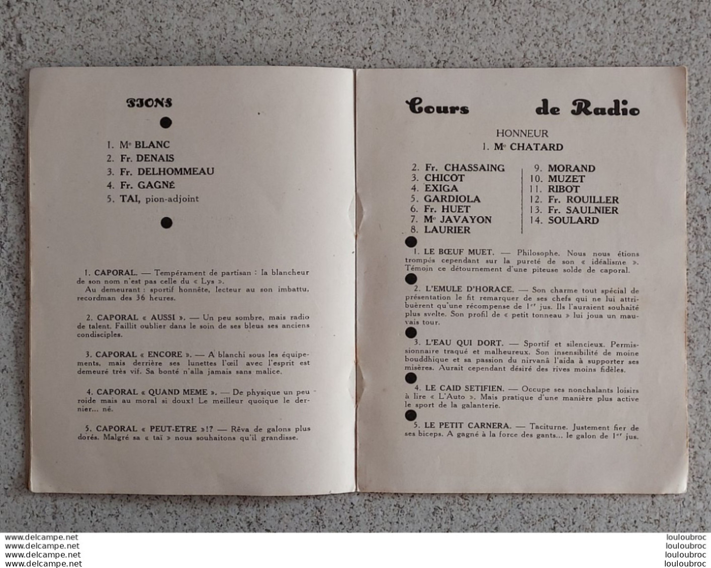 RARE CAMP DE SATORY PELOTON DES TRANSMISSIONS 1934-1935 LE 24em R.I.  LIVRET DE 12 PAGES - Dokumente