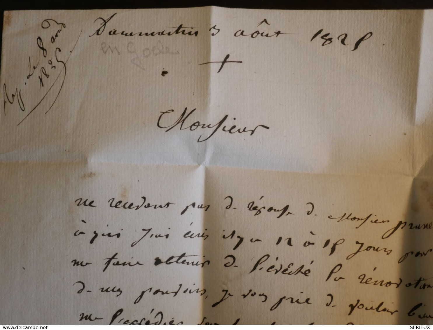 DP3  FRANCE  LETTRE  1828 PETIT BUREAU   DAMMARTIN  A  MEAUX  + AFF. INTERESSANT++ - 1801-1848: Voorlopers XIX