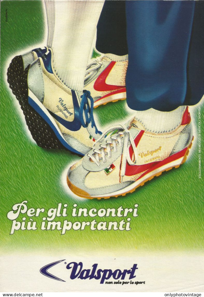 Scarpe Valsport, Pubblicità Vintage 1980, 20 X 28 Cm - Werbung