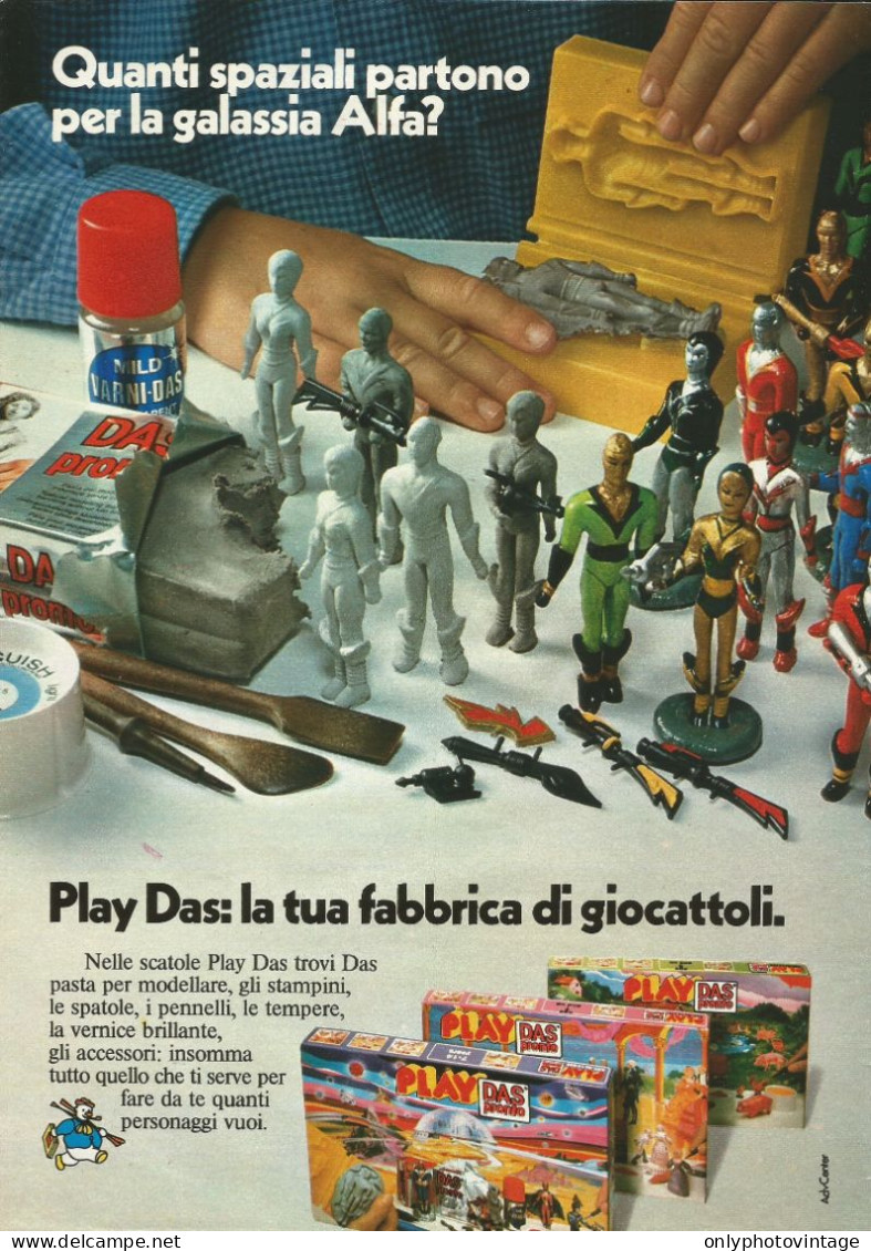 Play Das, Spaziali Partono Galassia Alfa, Pubblicità Vintage 1980, 20 X 28 - Publicités