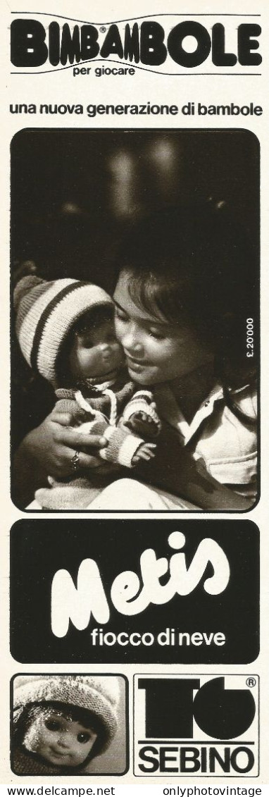 Bimbambole SEBINO, Pubblicità Vintage 1979, 9 X 28 - Publicités