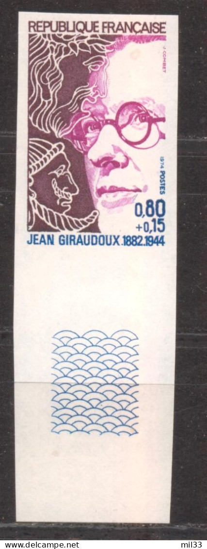Personnages Célèbres J.Giraudoux YT 1822 De 1975 Sans Trace Charnière - Ohne Zuordnung