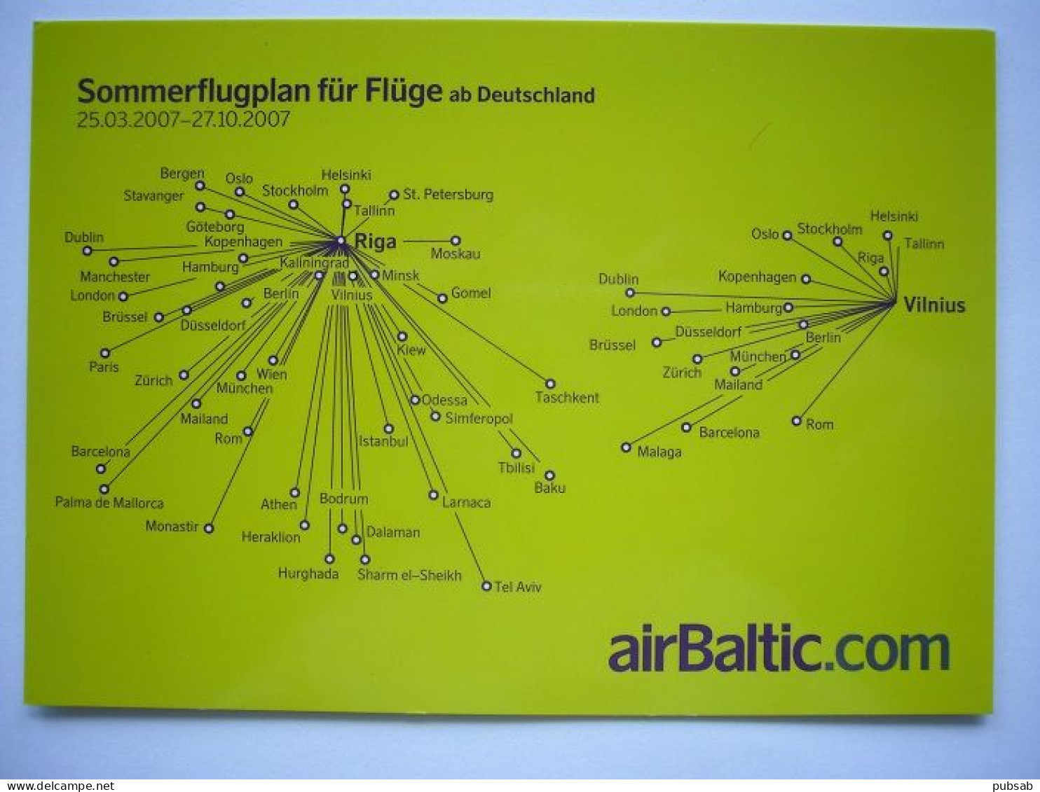 Avion / Airplane / AIR BALTIC / Airline Issue / Sommerflugplan Für Flüge Ab Deutschland - 1946-....: Ere Moderne