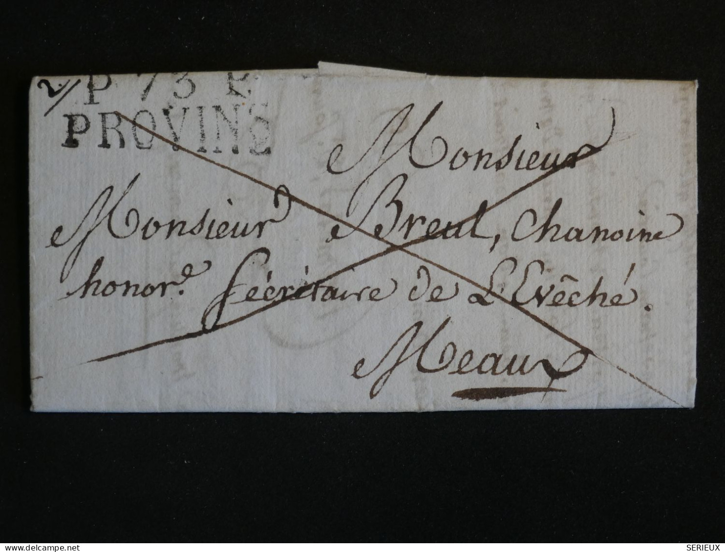 DP3  FRANCE  LETTRE  1825 PETIT BUREAU  PROVINS   A  MEAUX  +TEMOIGNAGE MARIAGE + AFF. INTERESSANT++ - 1801-1848: Précurseurs XIX