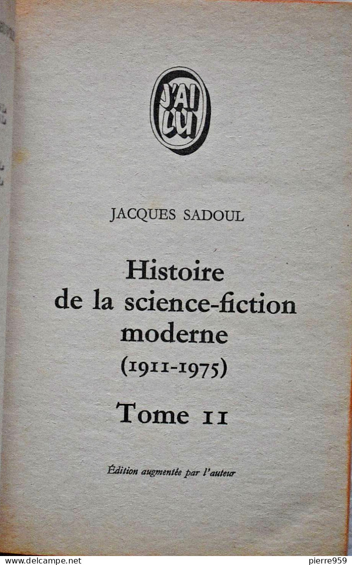 Histoire De La Science Fiction Moderne 2 - Jacques Sadoul - Altri & Non Classificati