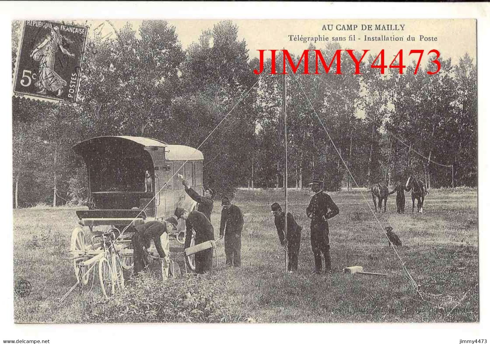 CPA (Repro) AU CAMP DE MAILLY - Télégraphie Sans Fil - Installation Du Poste + Texte Au Dos - Phot. D.R. - Mailly-le-Camp