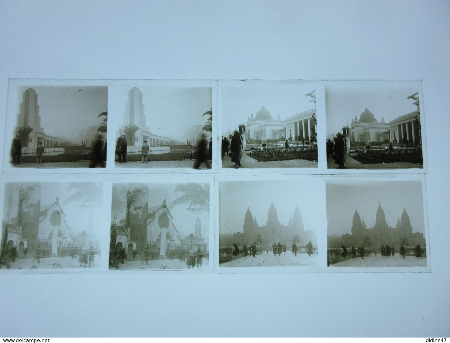 PLAQUES DE VERRE - PHOTOS STEREOSCOPIQUES-6 X 13- EXPOSITION COLONIALE- Lot De 4 - Glass Slides