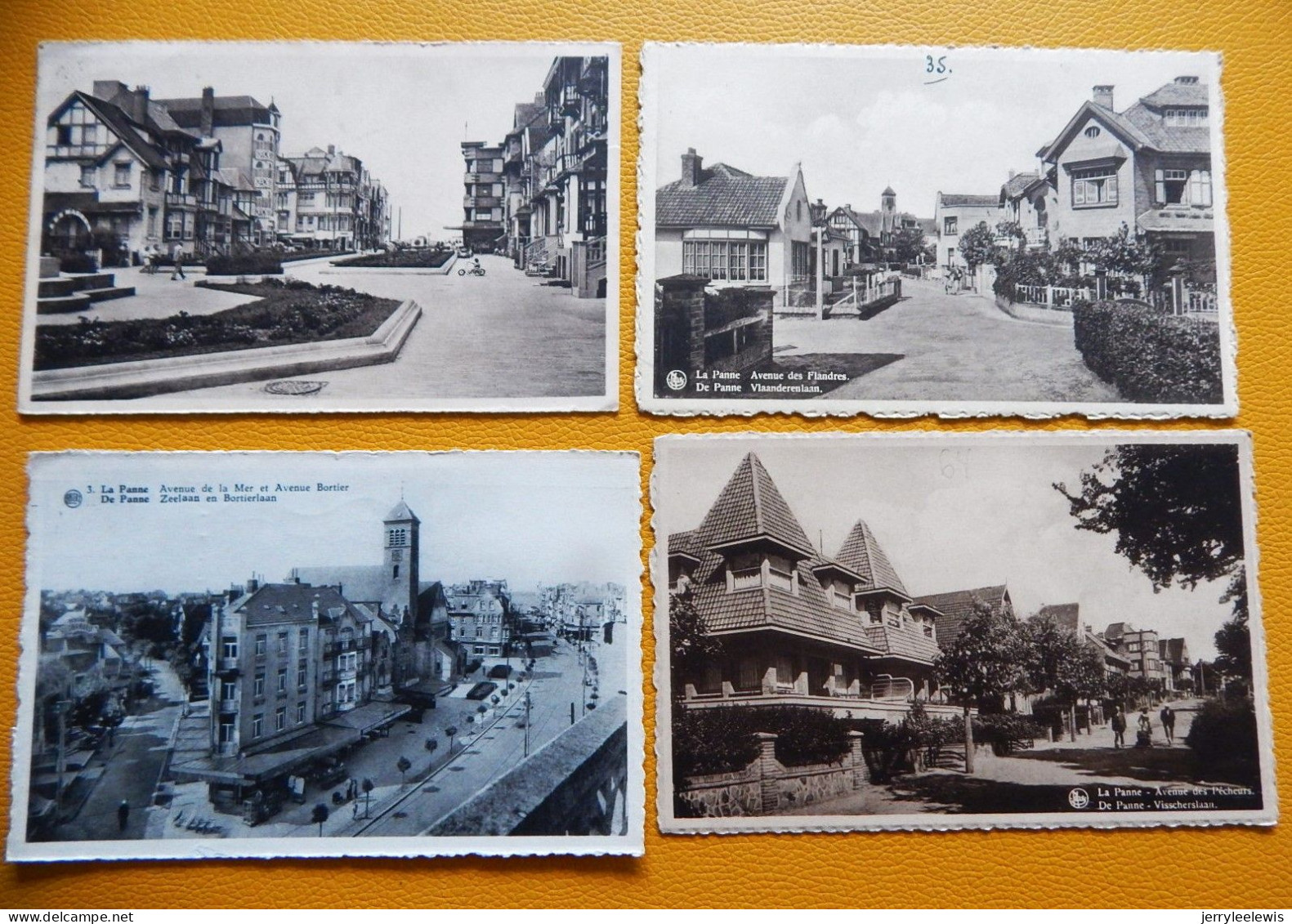 DE PANNE - LA PANNE - 5 KAARTEN : Albert Plaats, Zeelaan En Bortierlaan , Vlaanderenlaan, Visserslaan, Golf Mont Blanc - De Panne