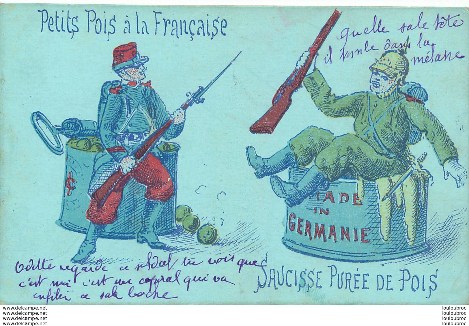 PETITS POIS A LA FRANCAISE  CASQUE A POINTE - Guerra 1914-18