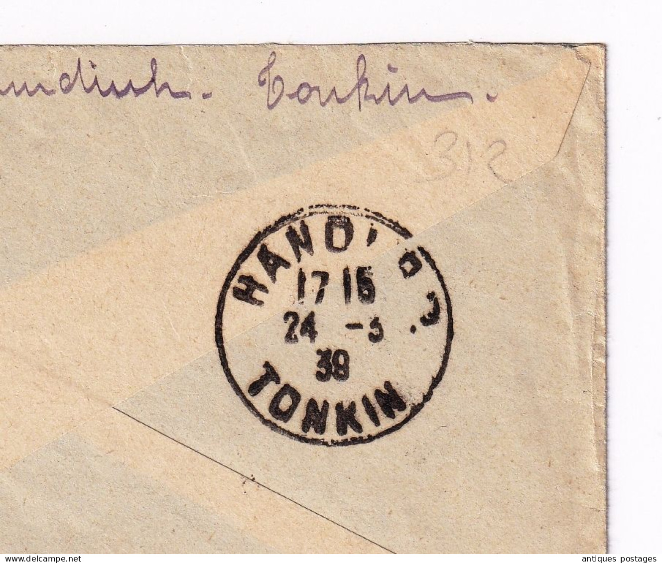 Lettre 1939 Nam Dinh Tonkin Indochine Poste Aérienne Rennes Ille Et Vilaine - Luftpost