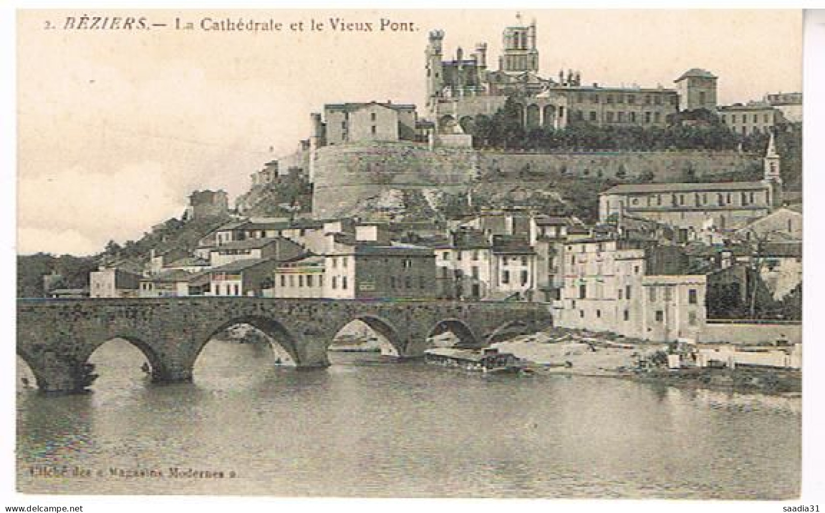 34 BEZIERS   LA CATHEDRALE SAINT NAZAIREET LE VIEUX PONT - Beziers