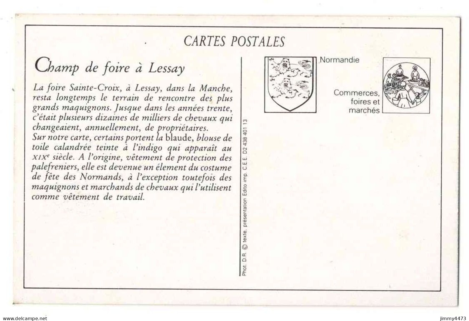 CPA (Repro) La Foire Sainte-Croix à Lessay - Un Coin Du Champ De Foire + Texte Au Dos - Phot. D.R. - Foires