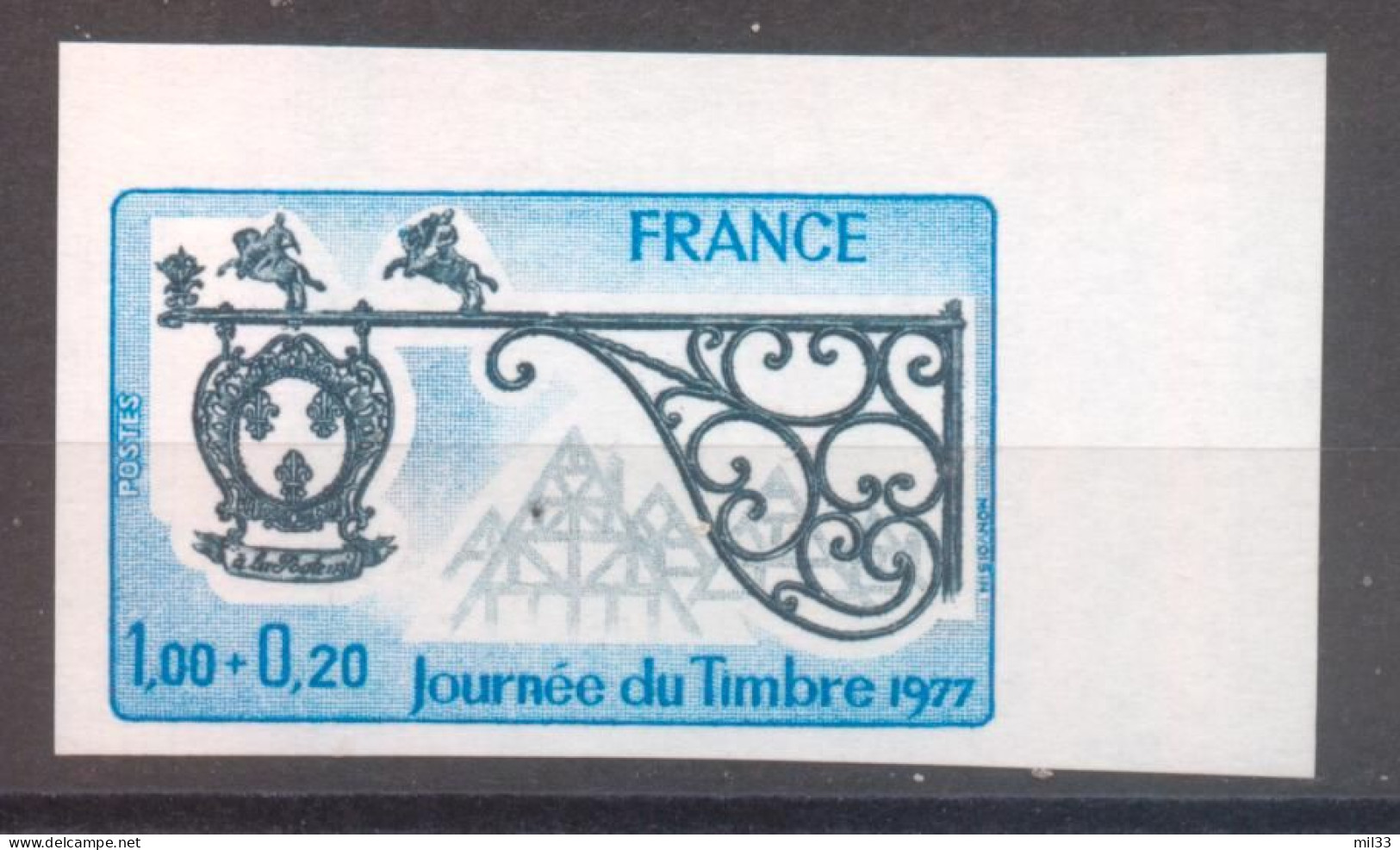 Superbe Coin De Feuille Journée Du Timbre Enseigne De Relais YT 1927 De 1977 Sans Trace De Charnière - Non Classés