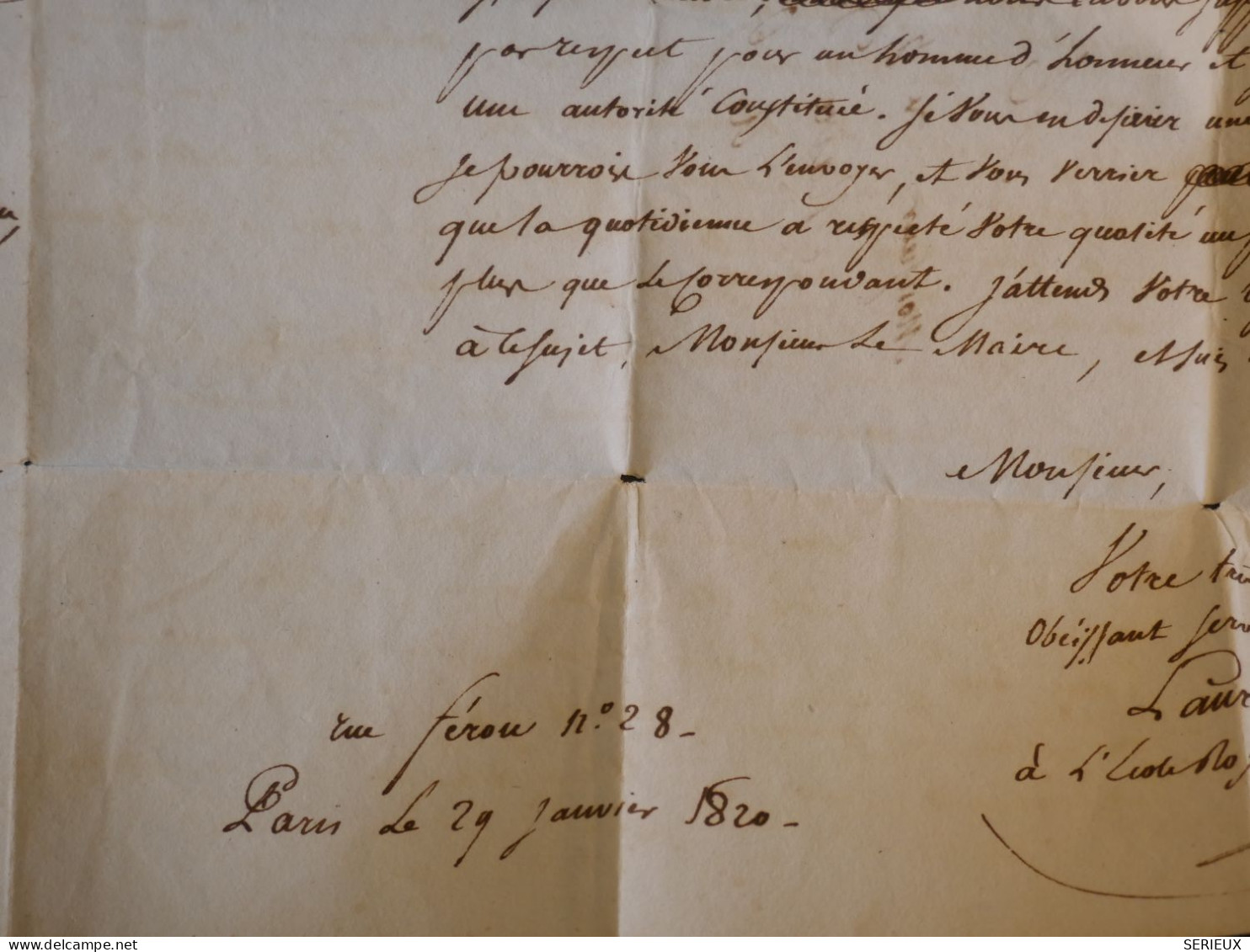 DP3  FRANCE  LETTRE  1820 BUREAU CHAMBRE DES PAIRS  EN ROUGE A ORTHEZ  ++ AFF. INTERESSANT++ - 1801-1848: Precursors XIX