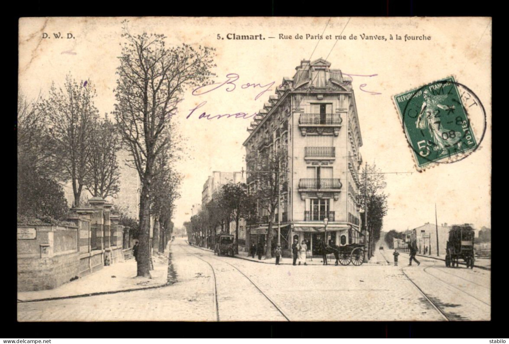 92 - CLAMART - LA FOURCHE - RUE DE PARIS ET RUE DE VANVES - Clamart