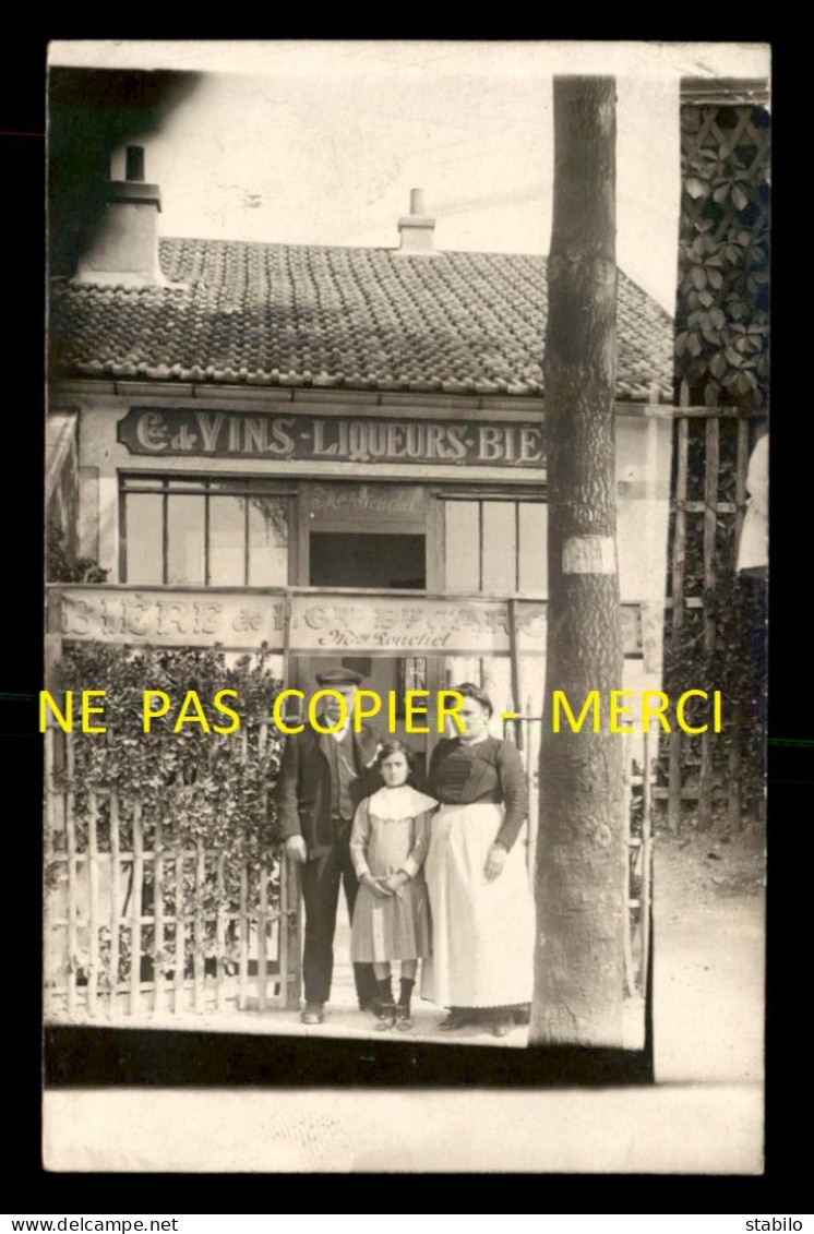 92 - LEVALLOIS-PERRET - MAISON POUCHET VINS ET LIQUEURS - CARTE PHOTO ORIGINALE - Levallois Perret