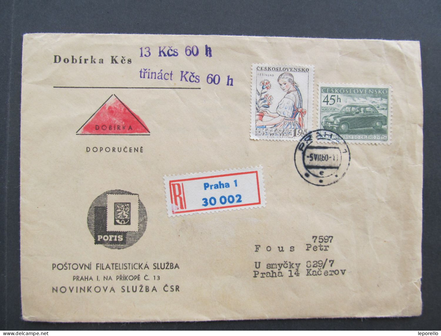BRIEF Praha V Místě R,  Nachnahme Auto 1950 // Aa0200 - Lettres & Documents