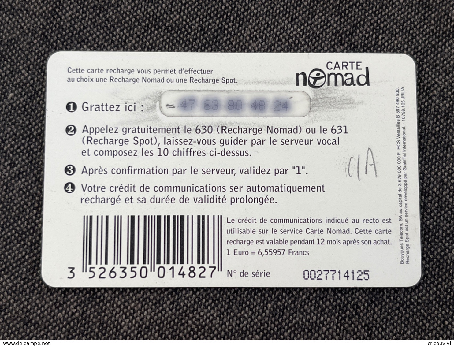 Nomad / Bouygues Nom Pu11A - Nachladekarten (Refill)