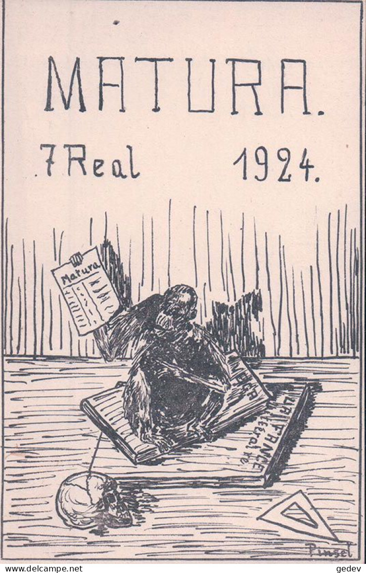Carte étudiant, MATURA. 7 Real 1924 (2802) - Schulen