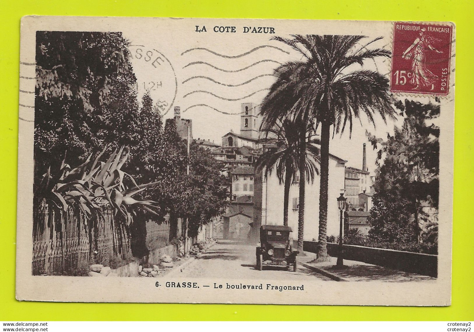 06 GRASSE N°6 Le Boulevard Fragonard En 1931 VOIR ZOOM Auto Ancienne Marque ? Grande Cheminée VOIR DOS - Grasse